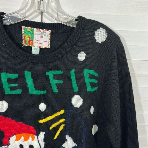 Christmas Sweater Large Elfie Ugly Pullover - Picture 4 of 14